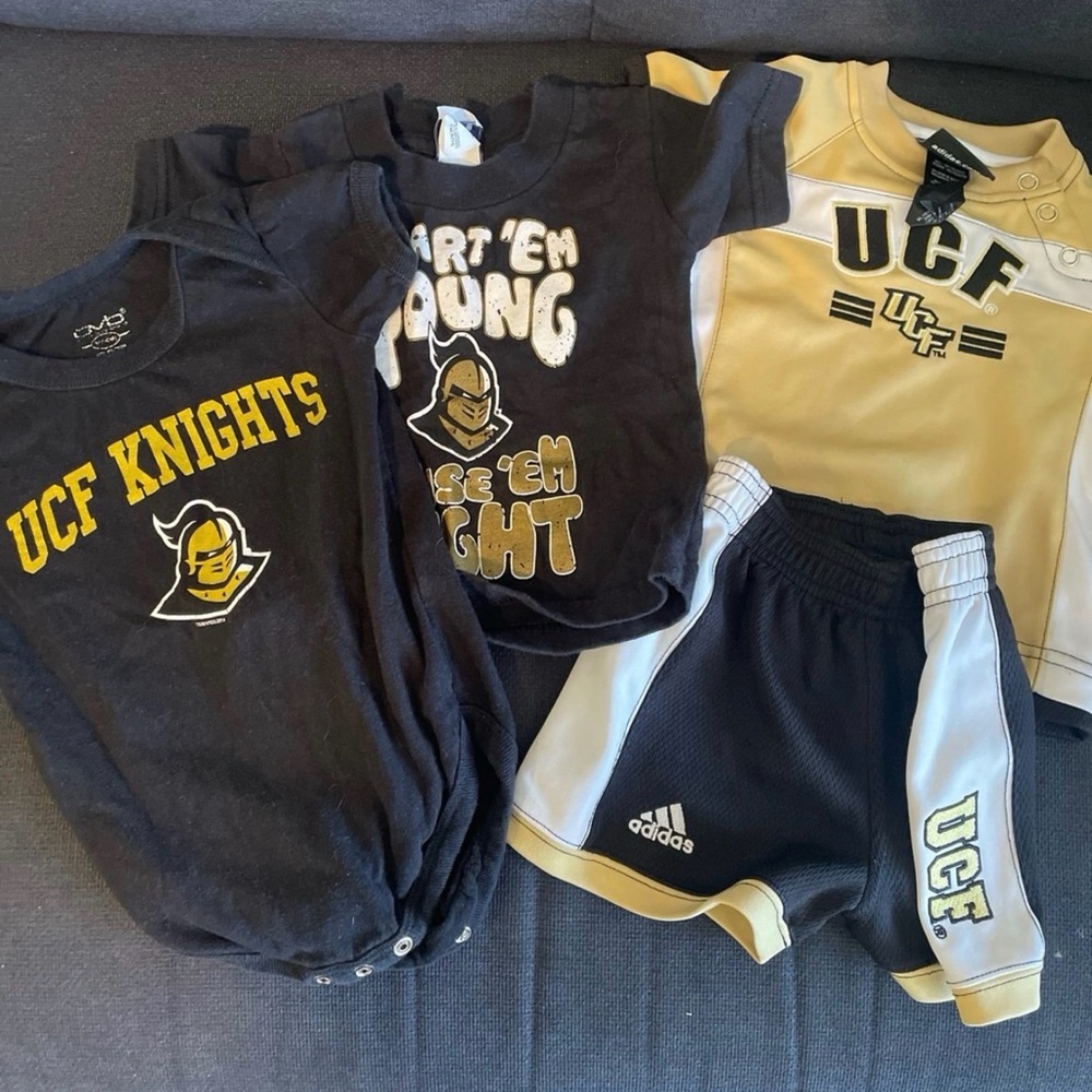 adidas Kids UCF Knights Shirt and Shorts Set - Black and Cream